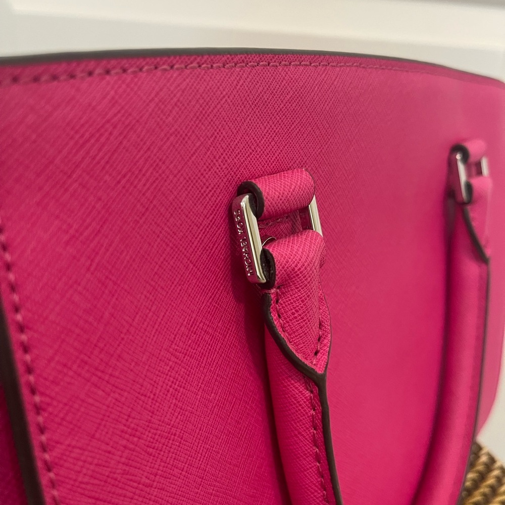 Michael Kors Selma Saffiano Pink Leather Medium Satchel Bag - Picture 4 of 8